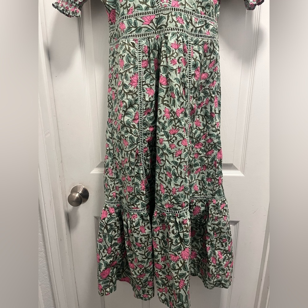 Anthropologie DRA Green Floral Cotton Midi - Size Medium - EUC - Picture 5 of 13